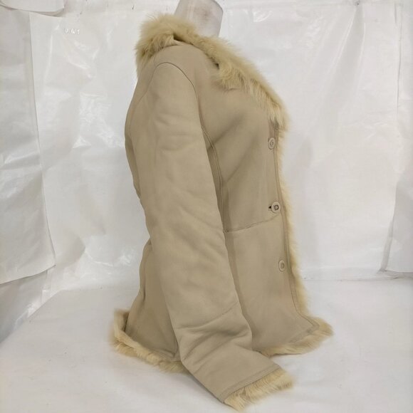 $4995 Authentic SALVATORE FERRAGAMO Made in ITALY Beige Lamb Leather Jacket Sz.8 - Picture 11 of 12